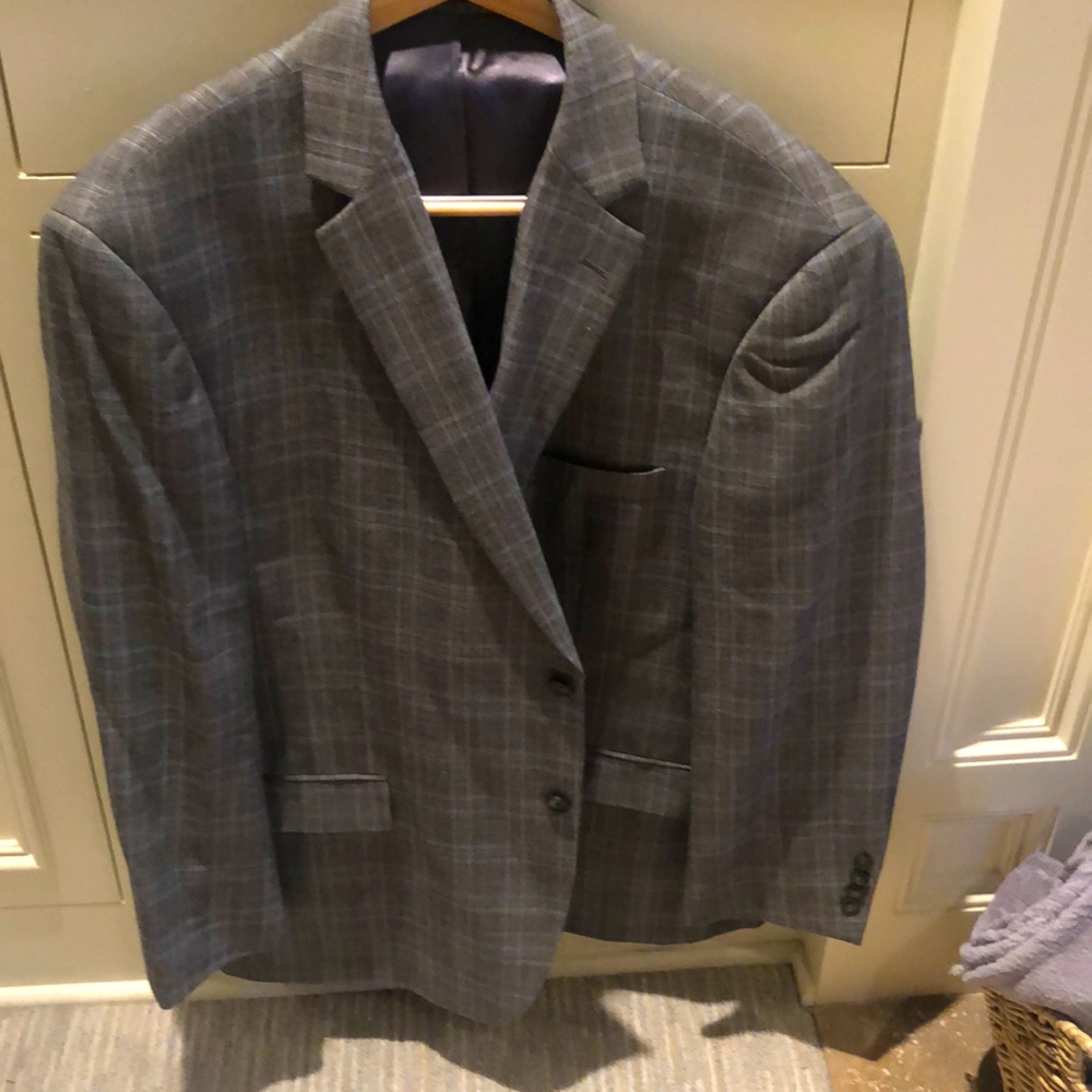 Grey and blue glen paid blazer